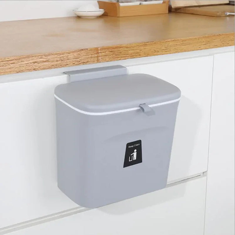 7/9L Bathroom Trash Can with Lid Garbage Bag Wall Mounted Toilet Wastebasket Kitchen Hanging Trash Bin Trash Can Kitchen