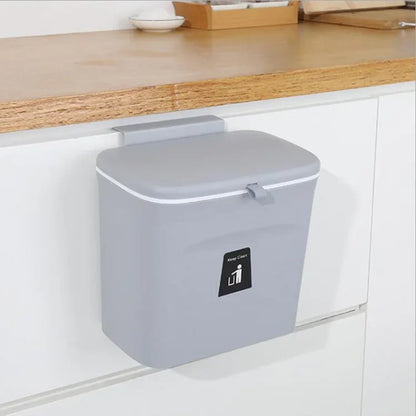 7/9L Bathroom Trash Can with Lid Garbage Bag Wall Mounted Toilet Wastebasket Kitchen Hanging Trash Bin Trash Can Kitchen