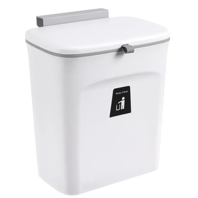 7/9L Bathroom Trash Can with Lid Garbage Bag Wall Mounted Toilet Wastebasket Kitchen Hanging Trash Bin Trash Can Kitchen
