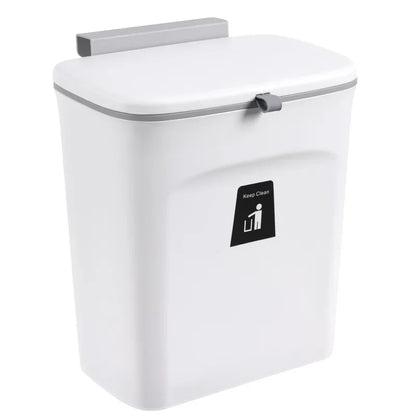 7/9L Bathroom Trash Can with Lid Garbage Bag Wall Mounted Toilet Wastebasket Kitchen Hanging Trash Bin Trash Can Kitchen
