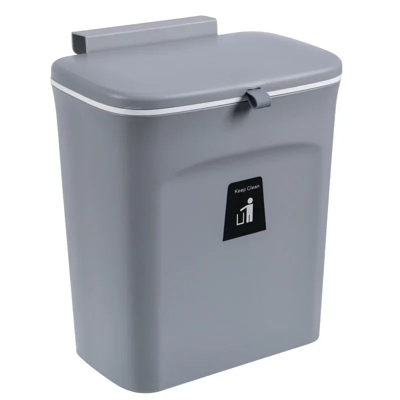 7/9L Bathroom Trash Can with Lid Garbage Bag Wall Mounted Toilet Wastebasket Kitchen Hanging Trash Bin Trash Can Kitchen